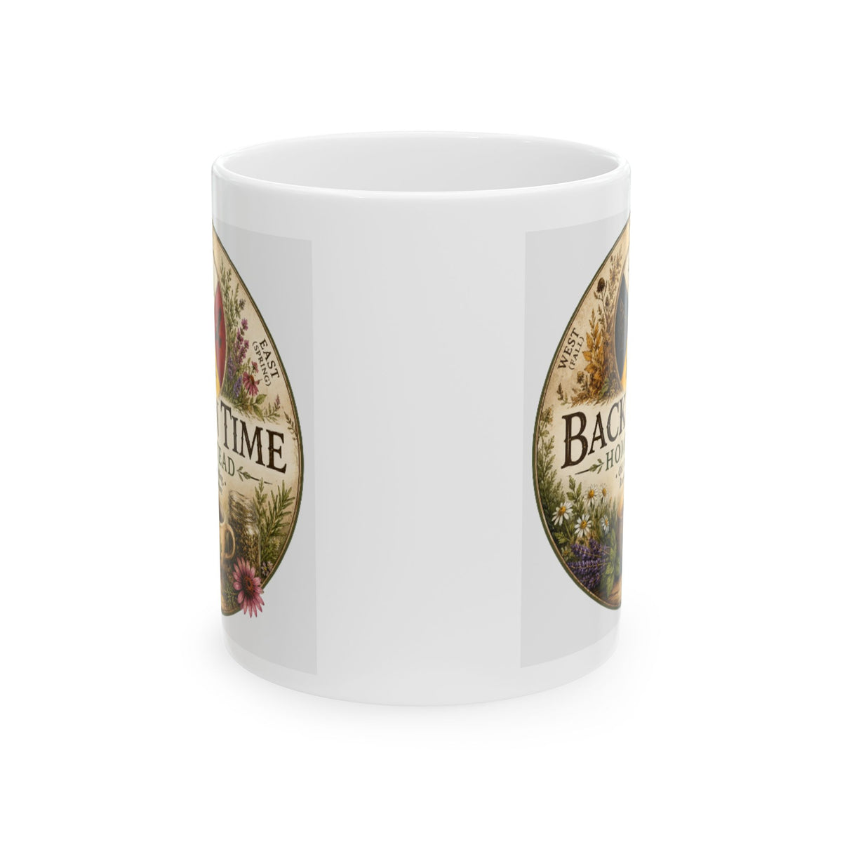 Back In Time Homestead Ceramic Tea Mug, (11oz, 15oz)