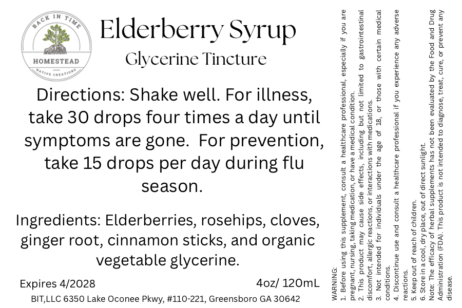 Elderberry Syrup Glycerine Tincture