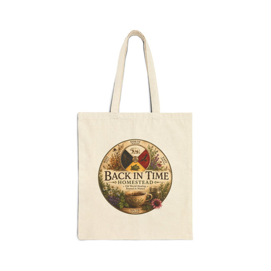 Back in Time Homestead Vintage Farmhouse Canvas Tote Bag