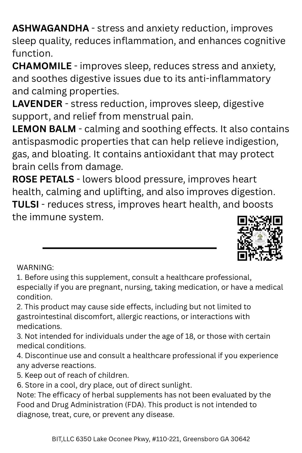 Cortisol Crusher Herbal Glycerine Tincture