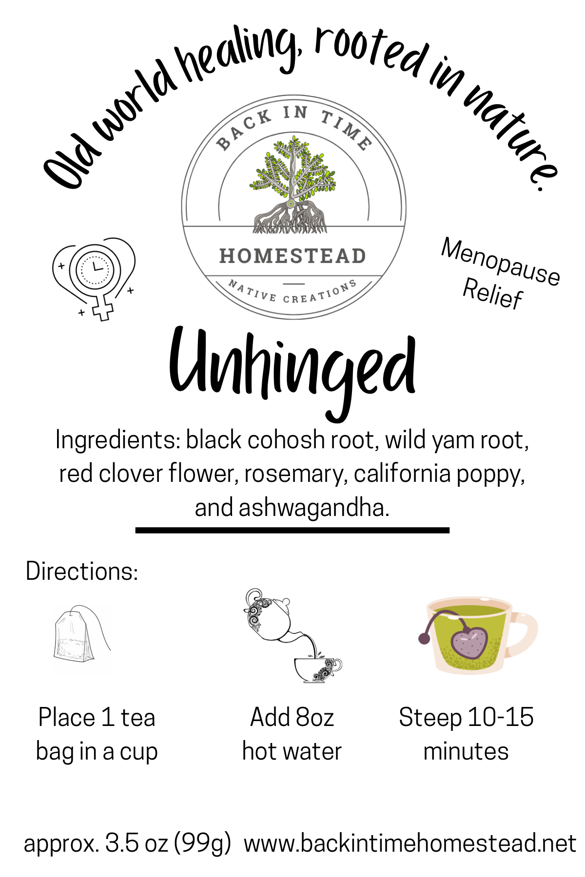 Unclaimed Tea Unhinged Bagged Tea – Back In Time Homestead