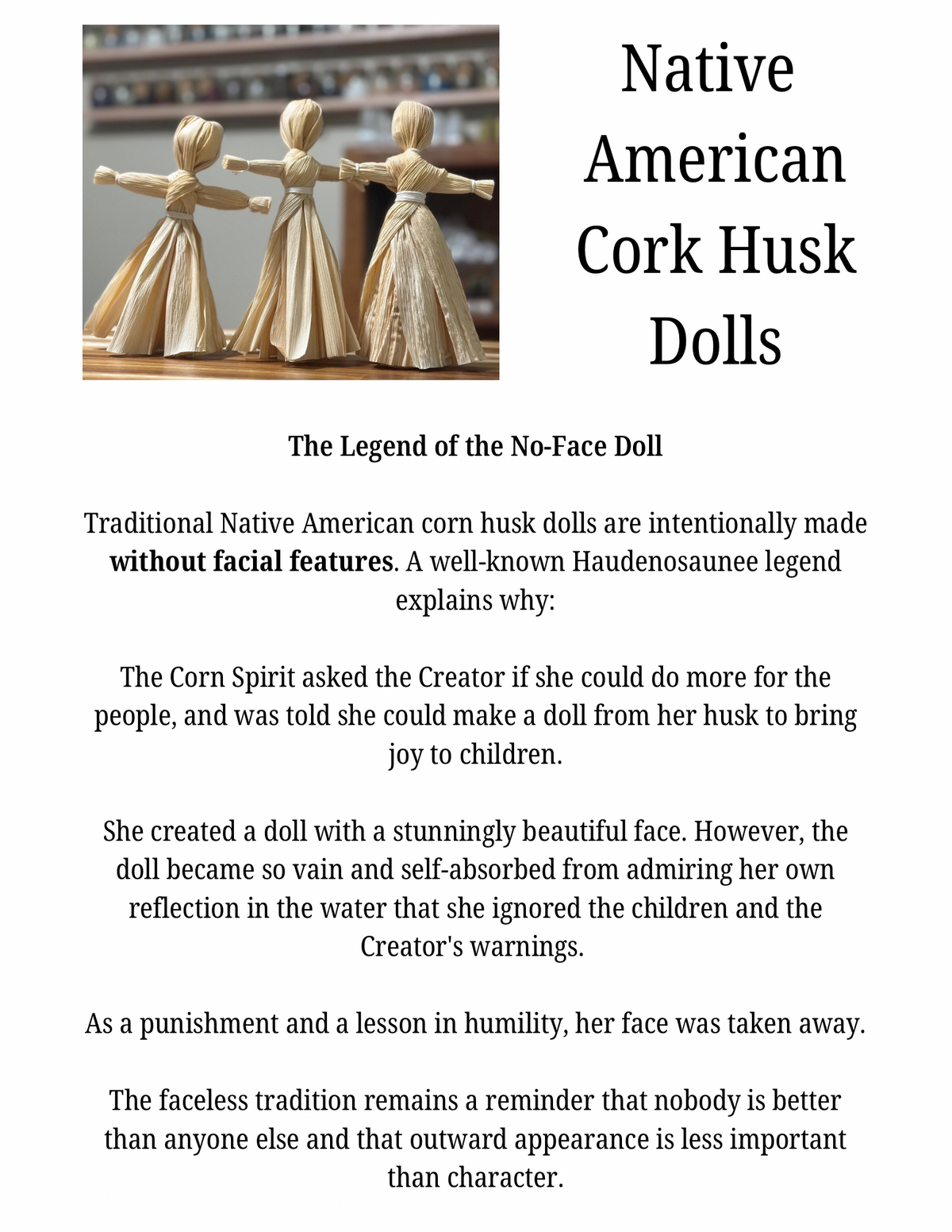 Corn Husk Doll - Male
